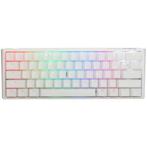 Ducky ONE 3 Mini mechanical keyboard with MX Brown switches, white color, RGB lighting, front view - Ducky