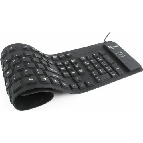 Nahaufnahme der Gembird flexiblen USB/PS2 Tastatur