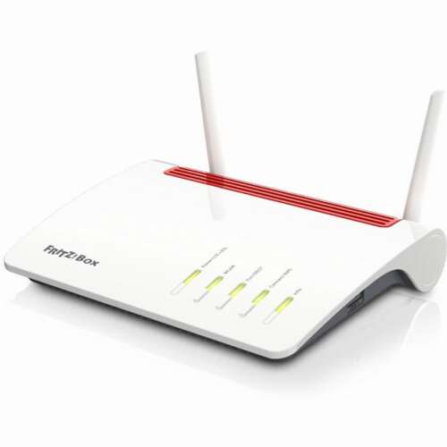 Рутер AVM FRITZ!Box 6890 LTE Dual-Band, бял с червени акценти