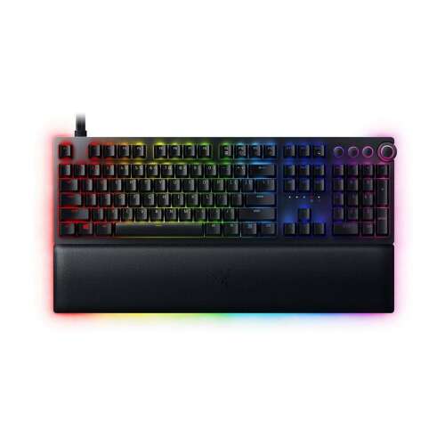 Razer Huntsman V2 Purple Switch Gaming-Tastatur mit RGB-Beleuchtung und Handgelenkauflage