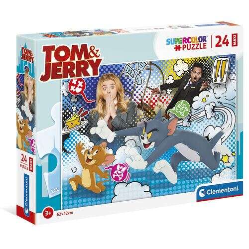 Clementoni Tom és Jerry 24 darabos SuperColor Maxi puzzle doboz