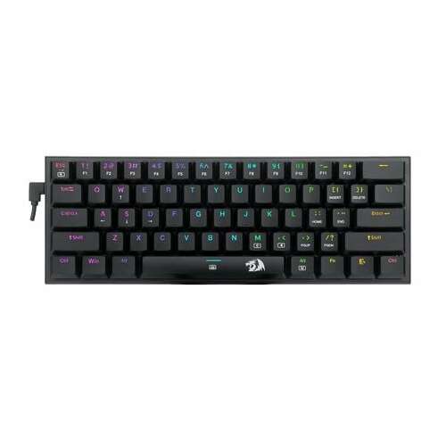 Redragon Anivia 60% mechanikus gaming billentyűzet RGB háttérvilágítással, kék kapcsolókkal, fekete