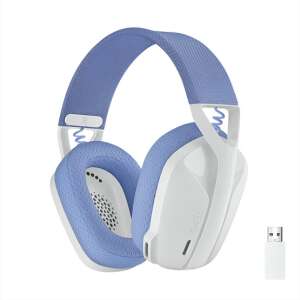 Logitech G435 Lightspeed Wireless Gaming Headset, white and blue color, with USB receiver - Gaming headset