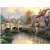 Schmidt Cobblestone Brooke 1000 darabos puzzle, Thomas Kinkade festménye egy bájos faluról folyóval és híddal.