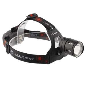 Lanterna de cap IdeallStore®, Hiking Ranger, zoom, intensitate interschimbabila, aluminiu, negru 54914107 Lanterne