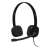 Logitech H151 Stereo Headset, black, front view with microphone