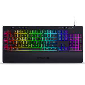 Redragon Shiva RGB gamer billentyűzet magyar kiosztással, fekete színben, szivárványos háttérvilágítással és dedikált média gombokkal - Redragon