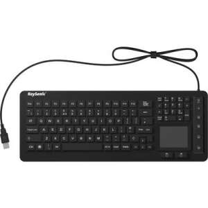 Keysonic KSK-6231 INEL (UK) black silicone waterproof keyboard with integrated touchpad - Keyboard