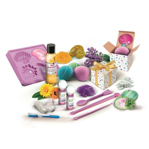 Clementoni Science & Play The Soaps Laboratory Kit Inhalt. Unverpackte Seifenherstellungszubehör.