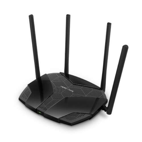 Mercusys MR1800X WiFi 6 router, fekete, ferde nézet