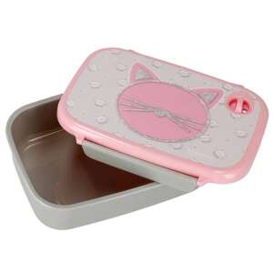 Katzen-Lunchbox mit verstellbarem Lüftungssystem, rosa und grau, geschlossene Ansicht - Füttern