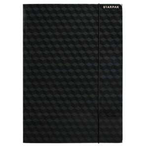 Schwarzer A4-Gummiordner mit Würfelmuster, Marke Starpak - Aktenordner