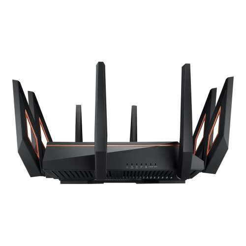 ASUS ROG Rapture GT-AX11000 Tri-Band WiFi Router, black, front view