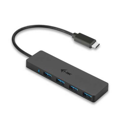 Pasívny i-tec USB-C Slim 4-portový rozbočovač, čierny