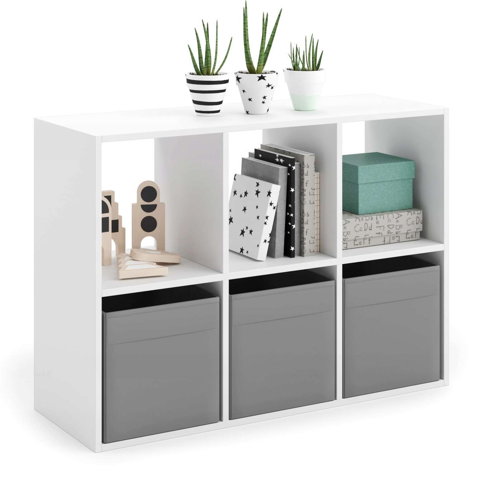 Kobi Loni nyitott Könyvespolc 80x120cm - fehér