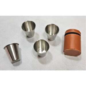 Acél utazó pohárszett