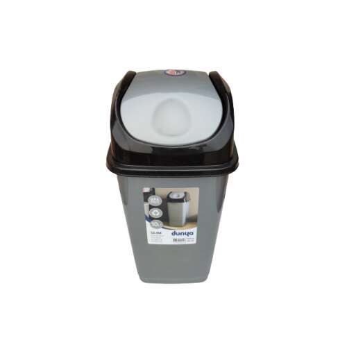 Dunya Slim 10L szürke szemetes fekete tetővel