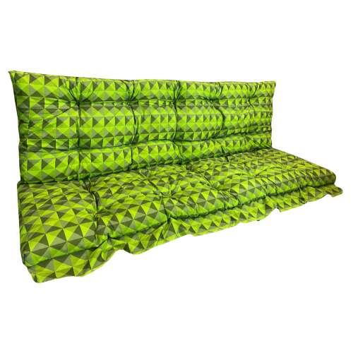 Hintaágy párna 130 cm 3 részes zöld kockás 54984203