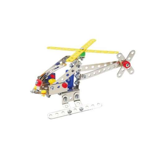 Fém helikopter építő játék, 117 darabos, összeszerelt modell