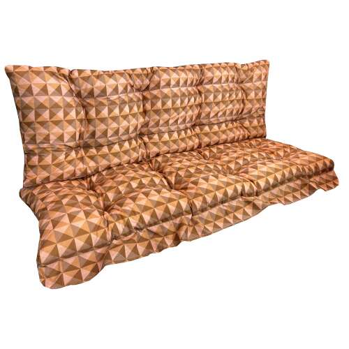 Rózsaszín és barna kockás 3 részes hintaágy párna szett, 170 cm