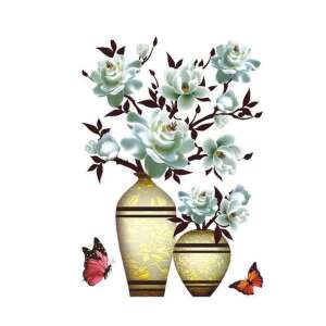 3D flower vase wall sticker, 3D floral wall decal, 3D flower wall art, 3D flower wall decor, 3D flower wall sticker for home decor, 3D flower wall sticker for living room, 3D flower wall sticker for bedroom, 3D flower wall sticker for kitchen, 3D flower wall sticker for bathroom, 3D flower wall sticker for office - Nonbrand Wall Panel & Wall Sticker