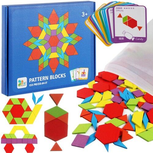 Set Blocuri de Modele Kruzzel - Puzzle Geometric cu 155 de piese