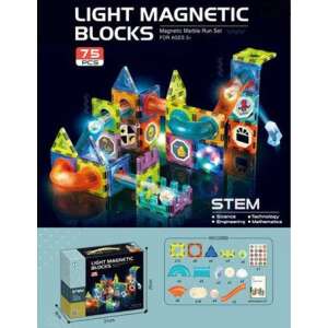 75 piece light magnetic blocks marble run set for ages 3+ - Kik