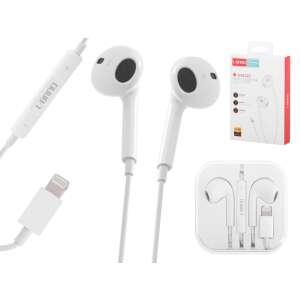 L-Brand vezetékes fülhallgató Lightning csatlakozóval, fehér - L-BRNO