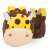 Kakoo giraffe plush backpack for kids, front and back view