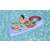 Bestway inflatable pool float with a mermaid figure, blue, 188x89cm, woman using the float in the pool