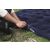 Inflating Bestway air mattress with hand pump