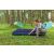 Bestway double inflatable mattress being inflated at a campsite