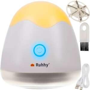 Ruhhhy fabric shaver with light, 6 blades, USB charging, cleaning brush, spare blade, white - Fabric Shaver