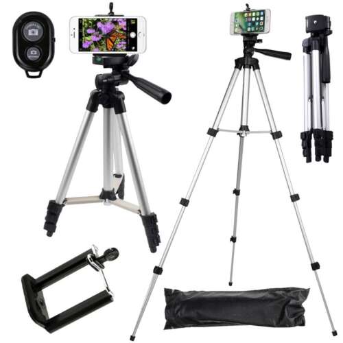 Esperanza Cedar Professional Tripod for Photo Camera with Remote Control, Phone Holder and Carrying Case