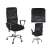 Black mesh office chair with adjustable height and armrests