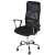 Black mesh office chair with adjustable height and armrests