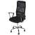 Black mesh office chair with adjustable height and armrests
