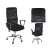 Black mesh office chair with adjustable height and armrests