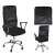 Black mesh office chair with adjustable height and armrests