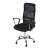 Black mesh office chair with adjustable height and armrests