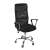 Black mesh office chair with adjustable height and armrests