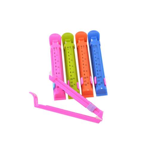 Sada 5 farebných klipsov na vrecká s dátumom, na zatváranie a skladovanie potravín v plastových vreckách, udržiavajú potraviny dlhšie čerstvé, zabraňujú plytvaniu jedlom