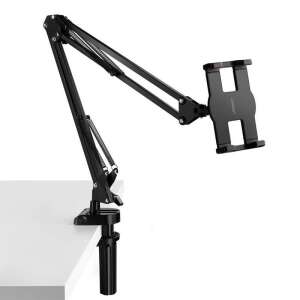 UGREEN LP142 tablet and phone holder for desk, black, adjustable arm, 360 degree rotation, clamp mount - Ugreen