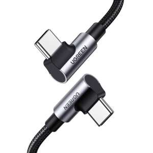 UGREEN US335 1m kabel USB-C do USB-C pod kątem, czarny, 100W, 5A - Kabel danych