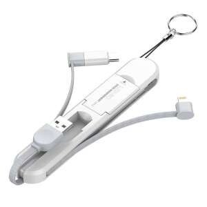 Kabel LDNIO LC130 3w1 z złączami USB-C, Micro USB i Lightning - Kabel Lightning