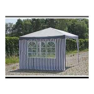 GANGES Pavillon Seitenwand, 2 Stück, 285x195 cm, grau-weiß gestreift, mit Fenstern - Garten