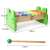 Dimensions of the frog-shaped wooden xylophone with colorful metal bars and two wooden mallets