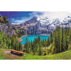 Trefl Puzzle 1500 elementów przedstawiające jezioro Oeschinen w Alpach Szwajcarskich - Puzzle