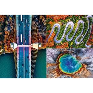 Trefl Prime UFT 1500-teiliges Puzzle, Am Ende der Straße, mit Luftaufnahmen einer Brücke, einer kurvigen Straße und eines Geysirs - Trefl Puzzle