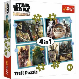 Trefl - Star Wars Mandalorian 4 az 1-ben Kirakós - 35, 48, 54, 70 darabos